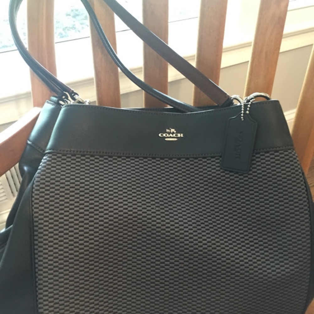 Coach Handbag (Black/Brown Shoulder Purse)